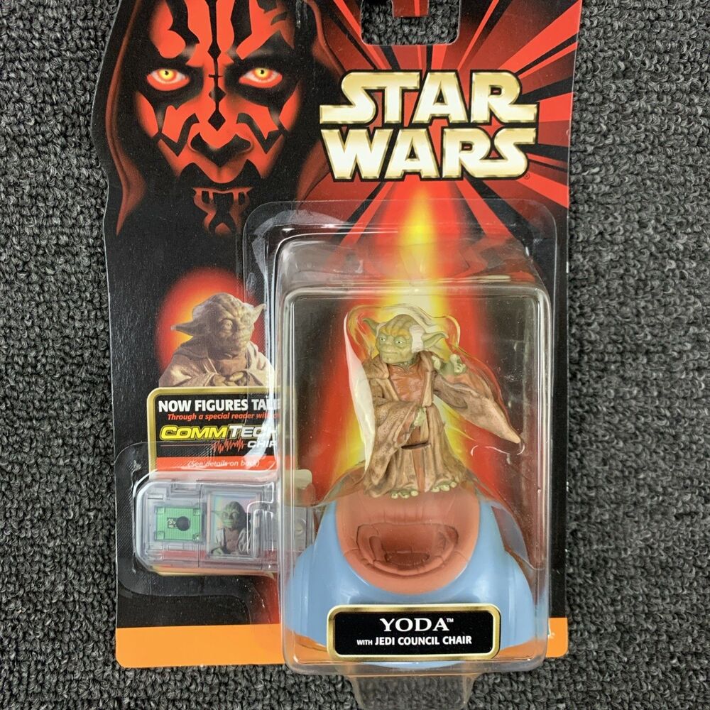 1998 Hasbro Star Wars Yoda Jedi Council Chair & Chancellor Valorum CommTech Chip - Picture 2 of 5
